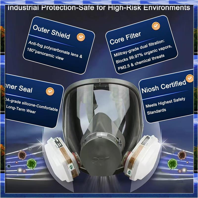 Dust Mask Construction - LJL – masque respiratoire complet réutilisable,