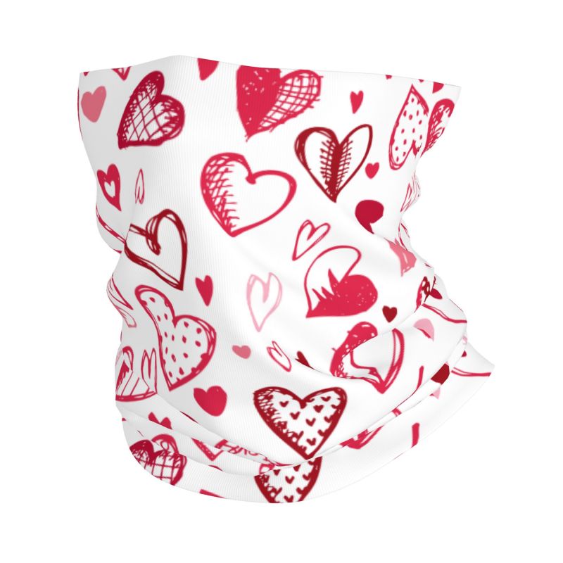 Neck Gaiter Face Cover - Cache-cou Bandana Cœur Rose Rouge pour