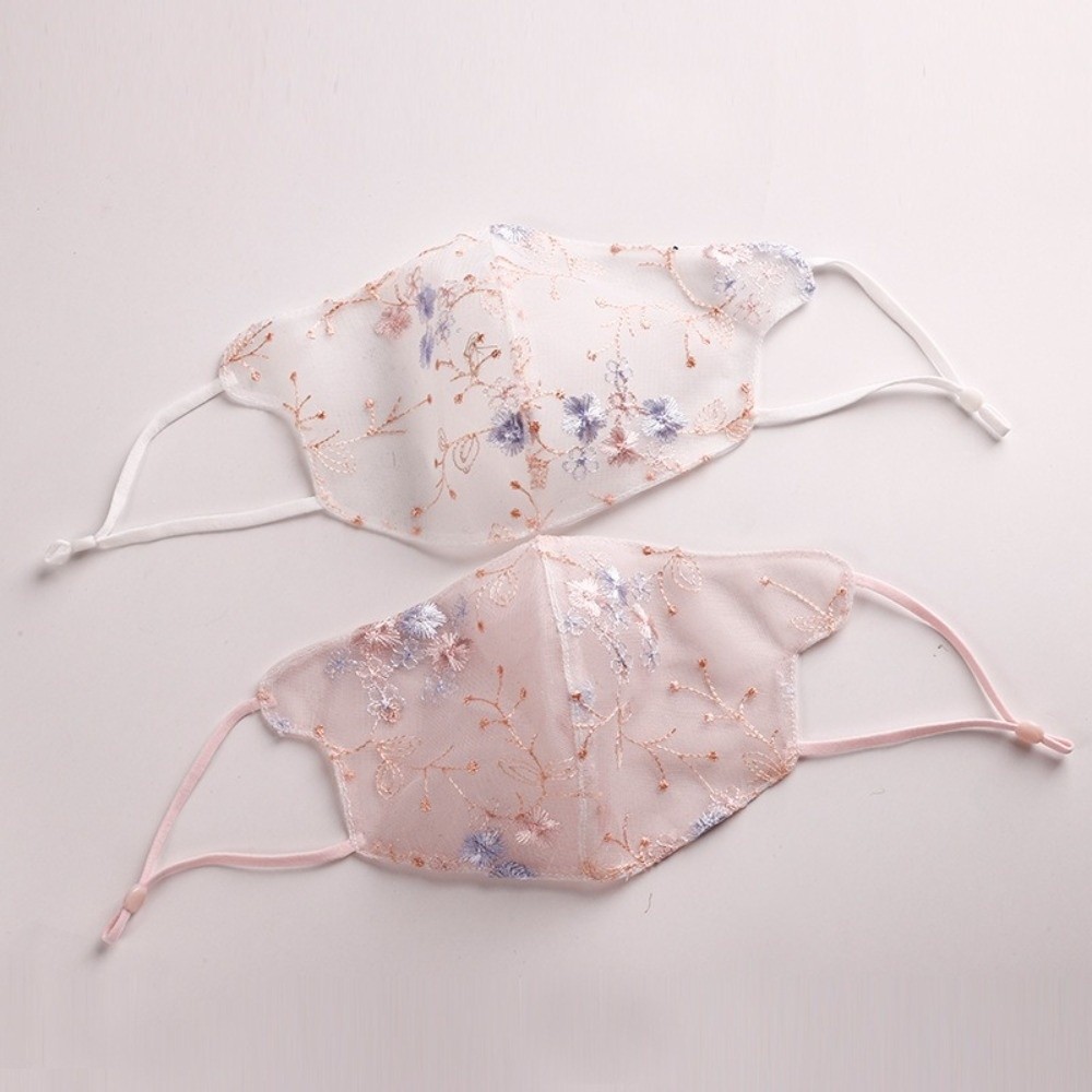Cloth Face Mask Washable - Masque classique en dentelle brodée de