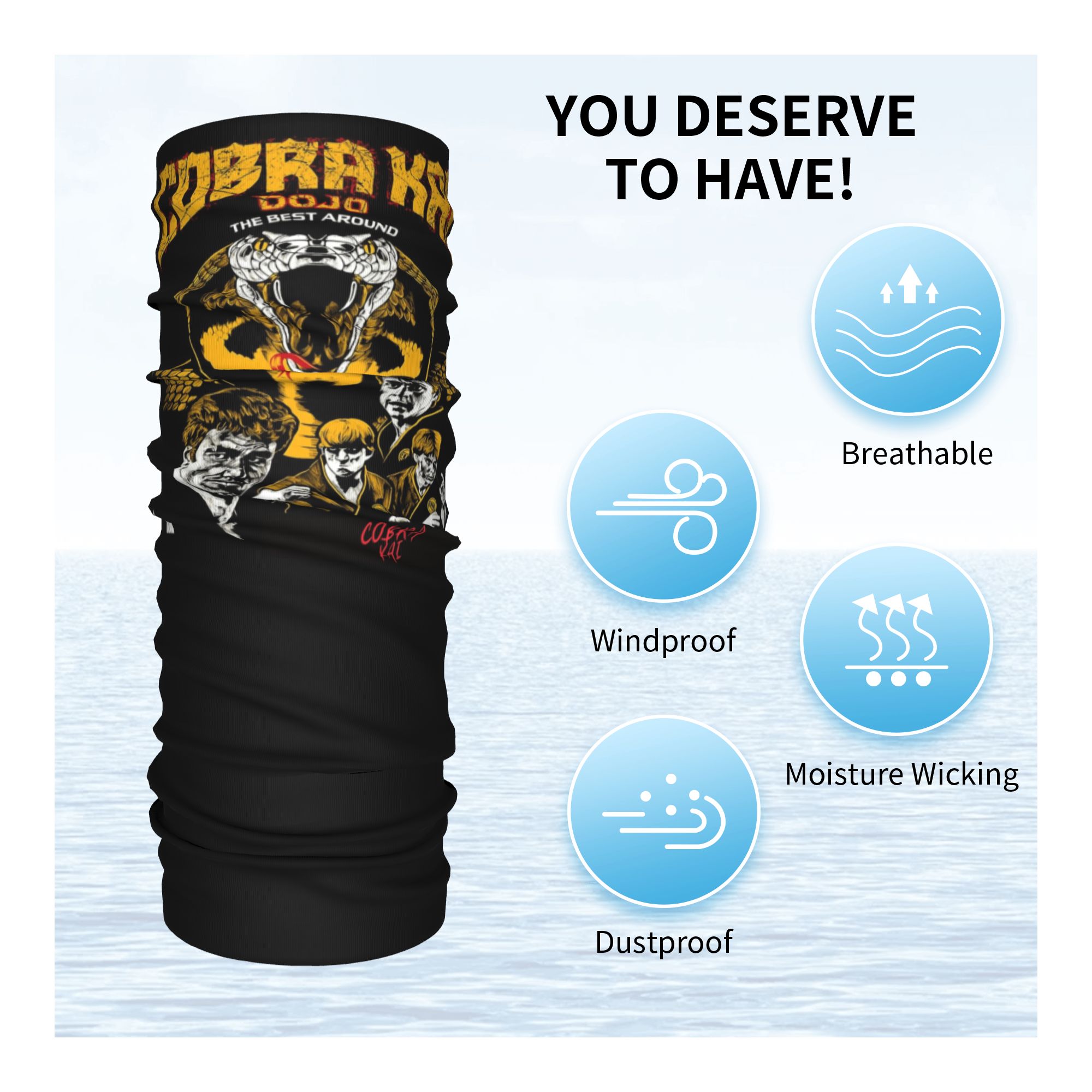 Cache-cou personnalisé Cobra K - Neck Gaiter Face Cover avis et prix