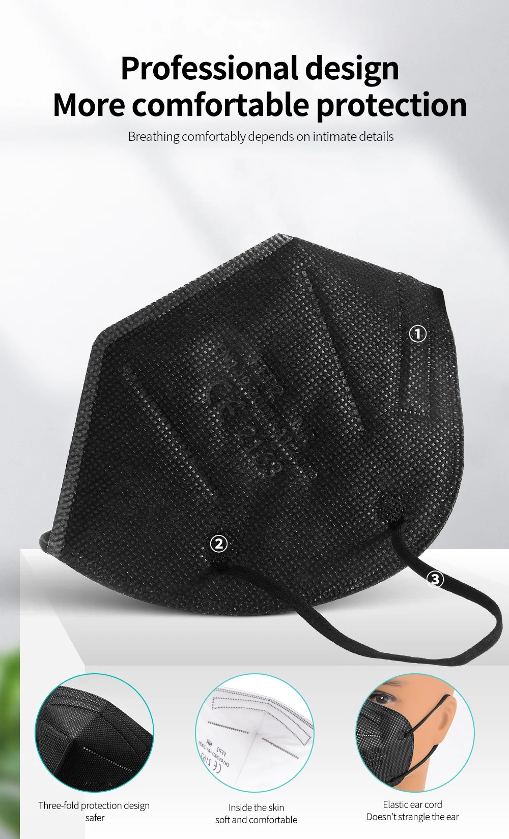 Masques FFP2 5 couches approuv - Black Face Mask Pack avis et prix