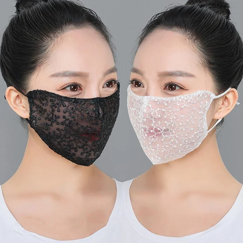 Masque facial en dentelle noir - Cloth Face Mask Washable avis et prix