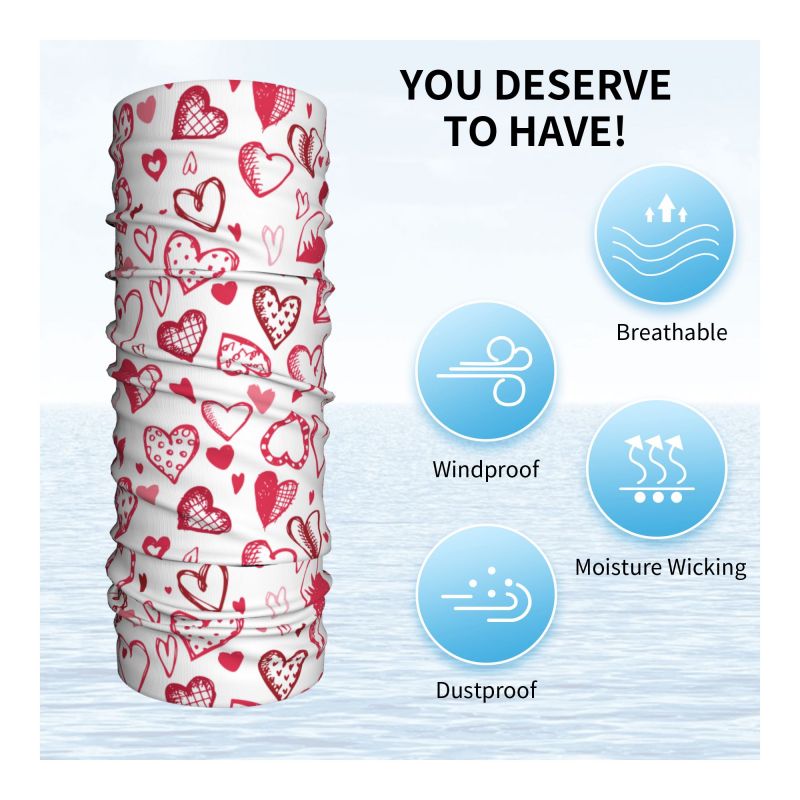 Cache-cou Bandana Cœur Rose Ro - Neck Gaiter Face Cover avis et prix