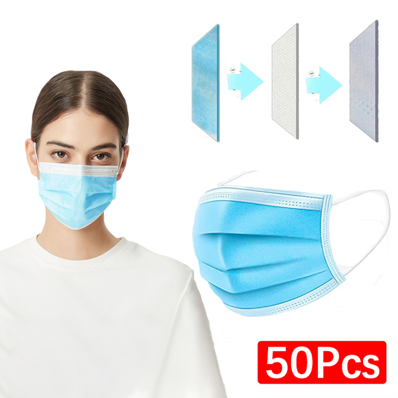 50 pièces Masque à 3 couches m - Black Face Mask Pack avis et prix